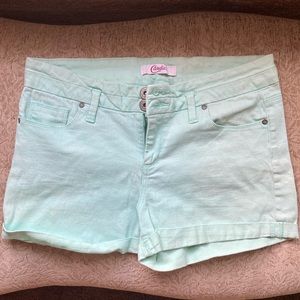 Mint green Candie’s denim shorts